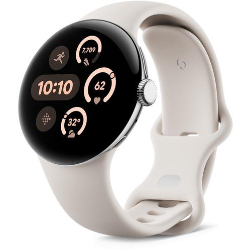 Google Pixel Watch 3 - Boîtier 41 Mm - Argent Poli - Bracelet Porcelaine - 4g