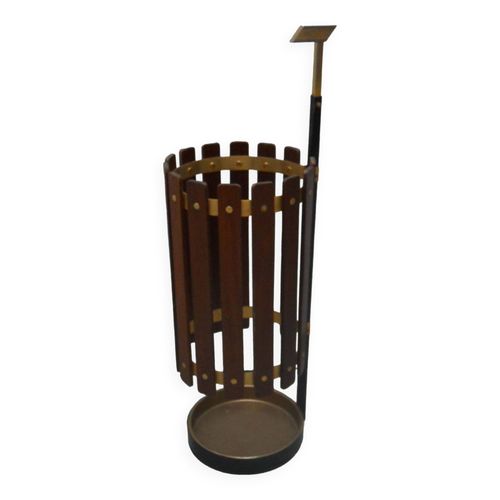 Porte parapluie italien annees 50 bois et metal multicolore