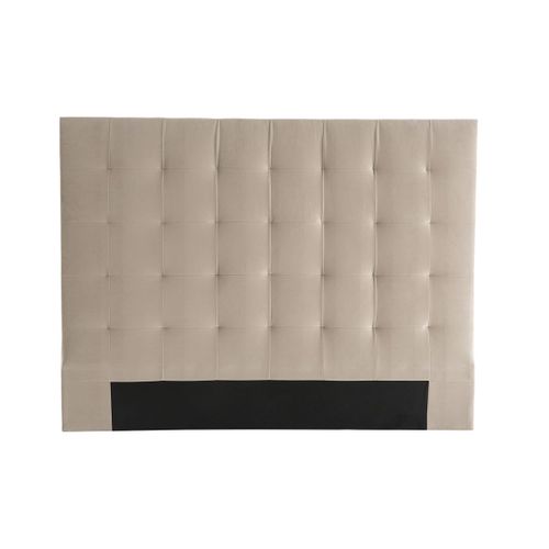 T?Te De Lit Capitonn?E Velours Taupe 160 Cm Halciona