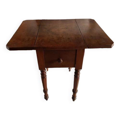 Table Travailleuse 2 Volets Et 3 Tiroirs Marron