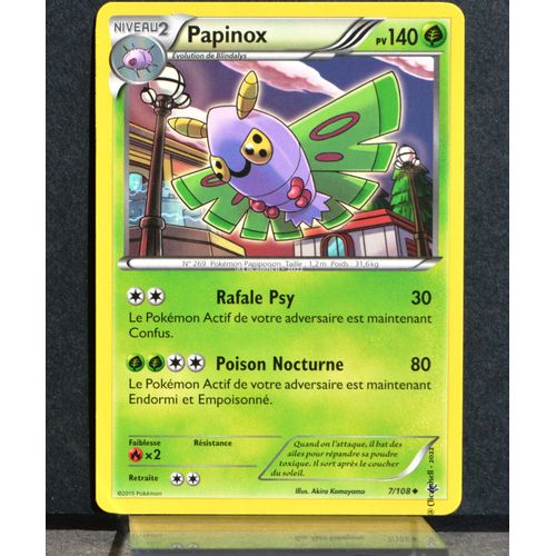 Carte Pokémon 7/108 Papinox Xy06 Ciel Rugissant Neuf Fr