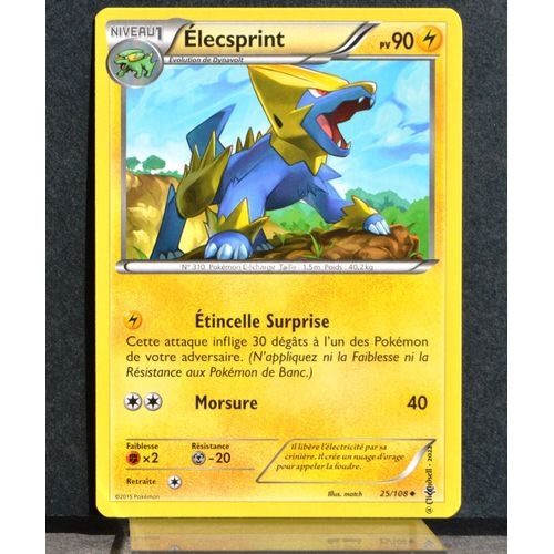 Carte Pokémon 25/108 Élecsprint Xy06 Ciel Rugissant Neuf Fr