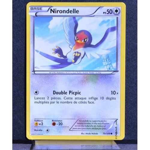 Carte Pokémon 70/108 Nirondelle Xy06 Ciel Rugissant Neuf Fr