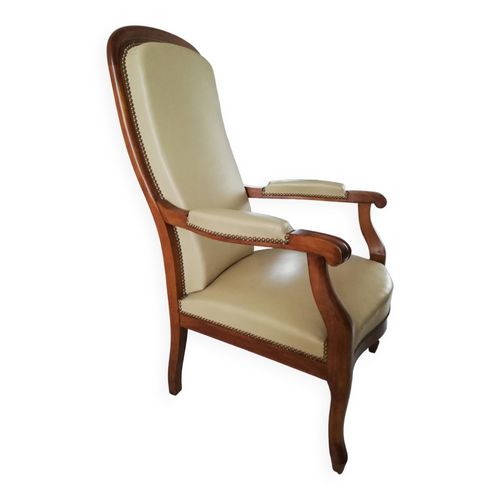 Fauteuil Voltaire Cuir Beige