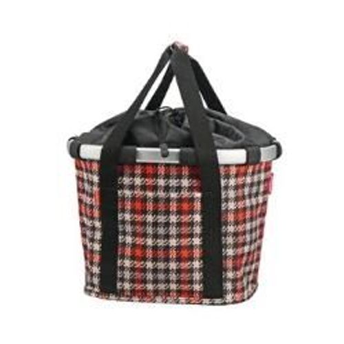 Panier Klickfix Bikebasket Pied De Poule Rouge