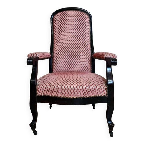 Fauteuil Voltaire En Bois Laqu Noir Poque Napolon Iii Multicolore