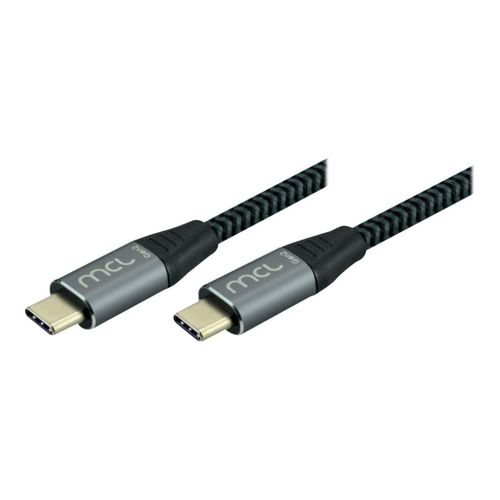 MCL - Câble USB - 24 pin USB-C (M) pour 24 pin USB-C (M) - USB 3.2 Gen 2 - 5 A - 2 m - Alimentation USB (100 W) - noir et gris