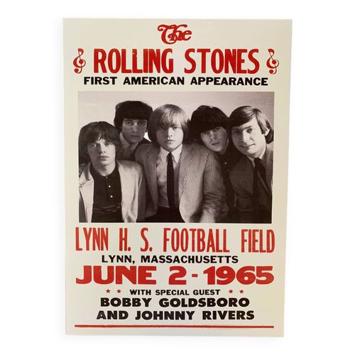 Affiche de Concerts Rock The ROLLING STONE Premire Apparition USA 1965 blanc