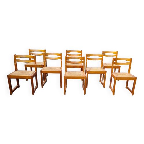 Set De 8 Chaises En Orme Maison Regain Bois
