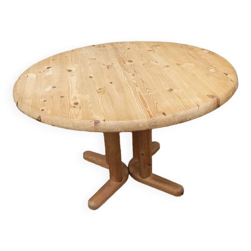 Table Vintage Pin Massif Allonges Bois