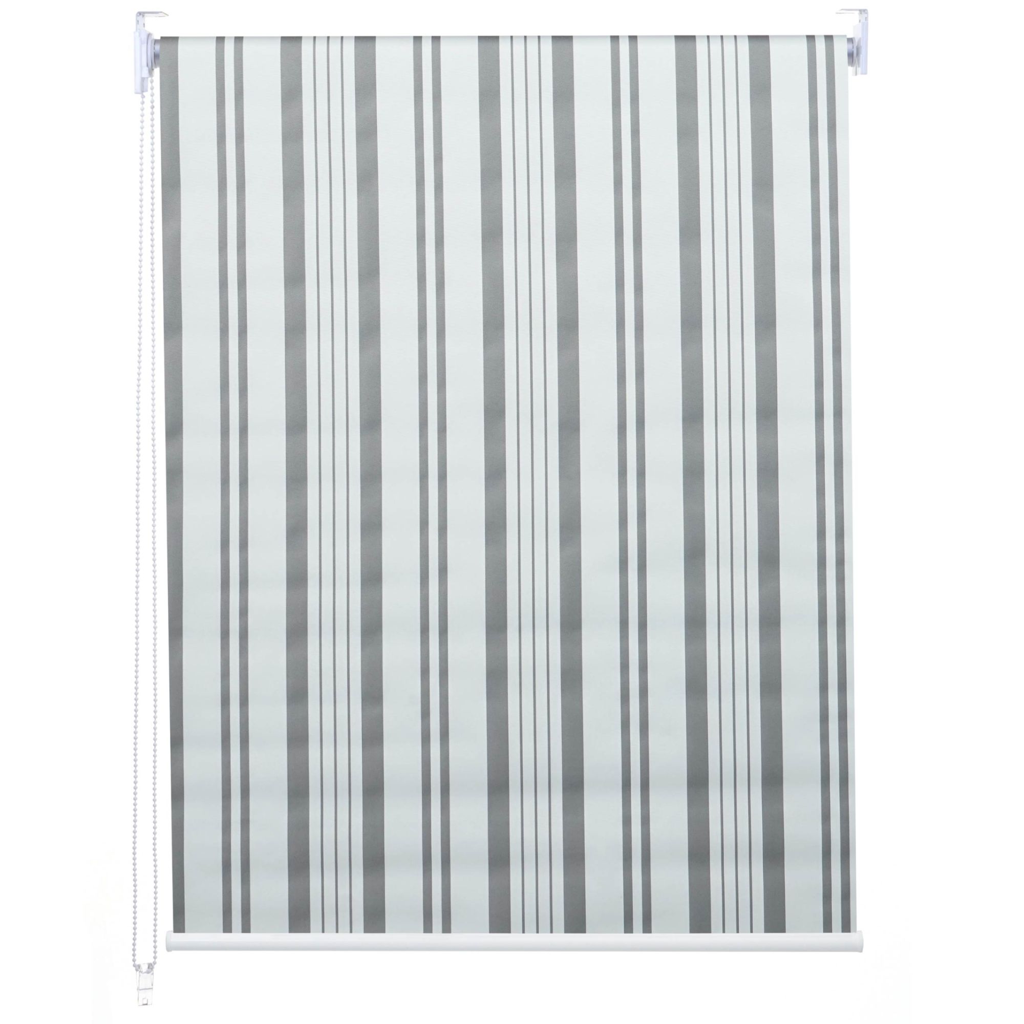 Store Enrouleur De Fenêtre Occultant Protection Solaire Store À Tirage Latéral 60x160cm Opaque Gris Blanc 04_0004537