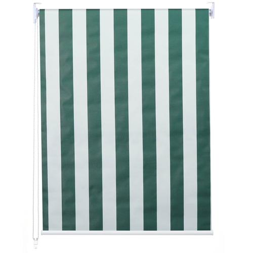 Store Enrouleur De Fenêtre Occultant Protection Solaire Store À Tirage Latéral 60x160cm Opaque Vert Blanc 04_0004539