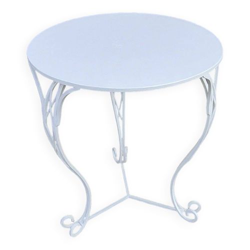 Table Ronde De Jardin Fer Forg Blanc Blanc
