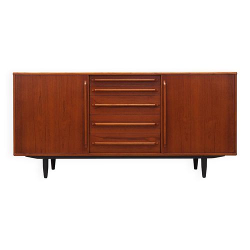 Buffet En Teck Design Danois Annes 1970 Production  Danemark Orange