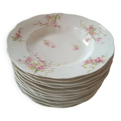 12 Assiettes Creuses Haviland Limoges Paris Blanc