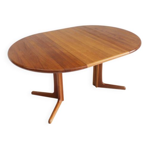 Table Manger Vintage Ronde Extensible Danoise 1960 En Teck Bois