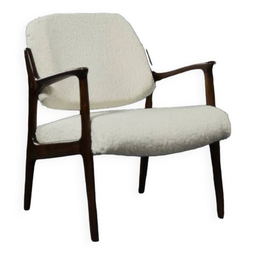 Fauteuil Lounge Vintage Scandinave Moderne En Teck Domus Par Inge Andersson Pour Brderna Andersson Blanc