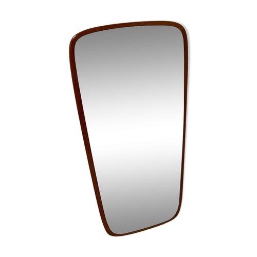 Miroir organique asymtrique vintage scandinave marron