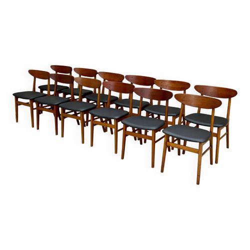 Srie De 12 Chaises Design Scandinave Annes 1960 Bois