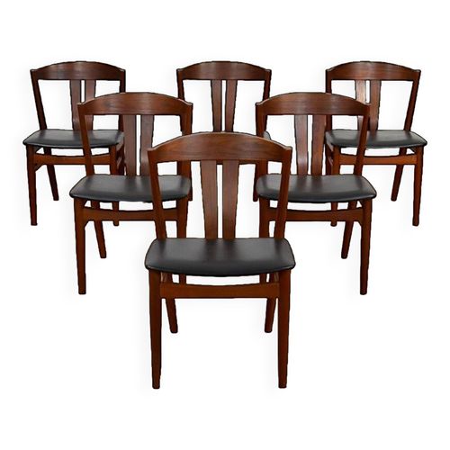 Srie De 6 Chaises Danoise En Teck De Carl Ewent Ekstrom 1960 Noir
