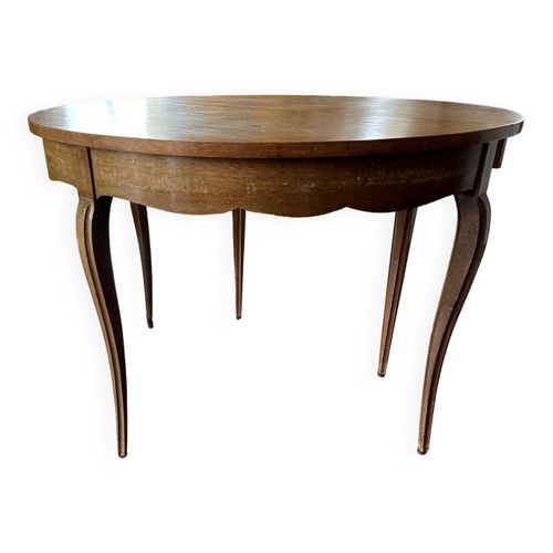 Table Ronde Ou Demilune Style Louis Xv Avec Trois Rallonges Bois