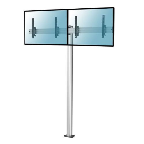 Support sur pied pour 2 écrans TV 50'' - 55'' - Hauteur 240cm - A visser - Inclinable