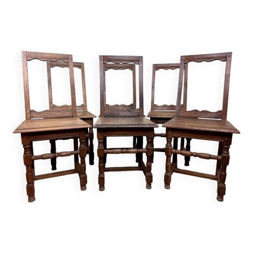 Srie De 6 Chaises Lorraine En Chene Massif Bois