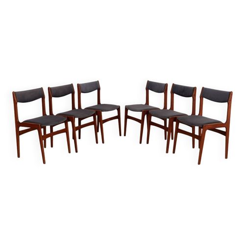 Ensemble De Six Chaises En Teck Design Danois Annes 1960 Production  Danemark Multicolore
