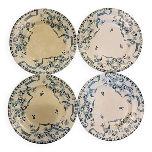 Assiettes Longwy Pquerette Bleu
