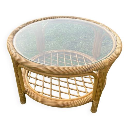 Table Basse En Rotin Beige