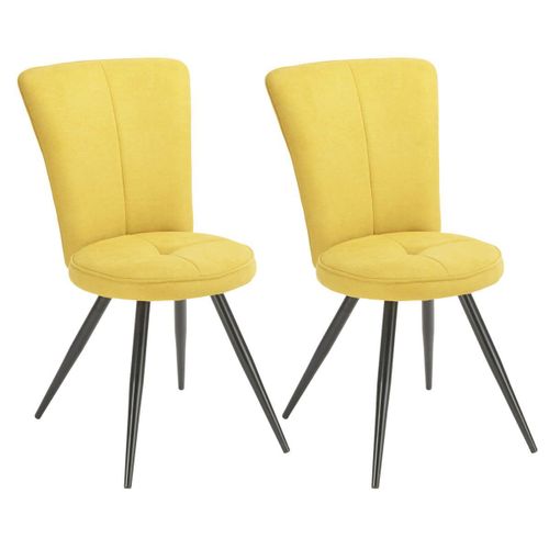Paril - Lot De 2 Chaises Matelassées Jaunes