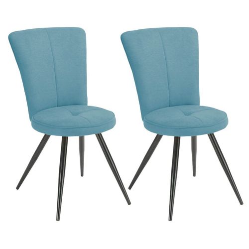 Paril - Lot De 2 Chaises Matelassées Bleues