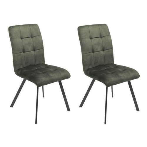 John - Lot De 2 Chaises Capitonnées Vert