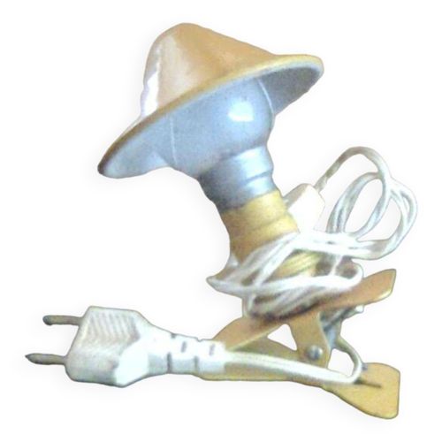 Petit Luminaire  Pince Ancien En Bon Tat En Tole Blanc