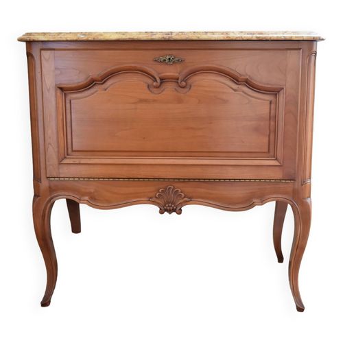 Meuble Bar En Merisier Massif Avec Plateau En Marbre Bois