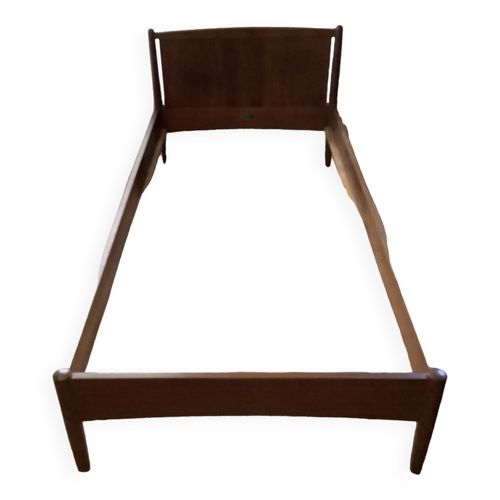 Lit Scandinave Teck Massif 1 Personne Marron