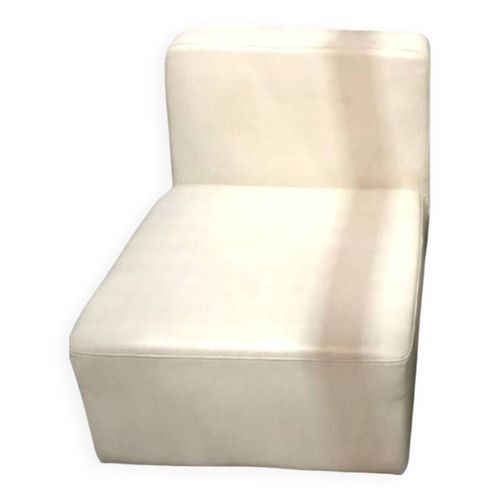 Chauffeuse Vintage En Cuir Blanc