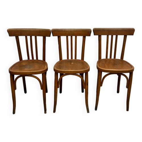 3 Chaises De Bistrot Mathieu  Bois