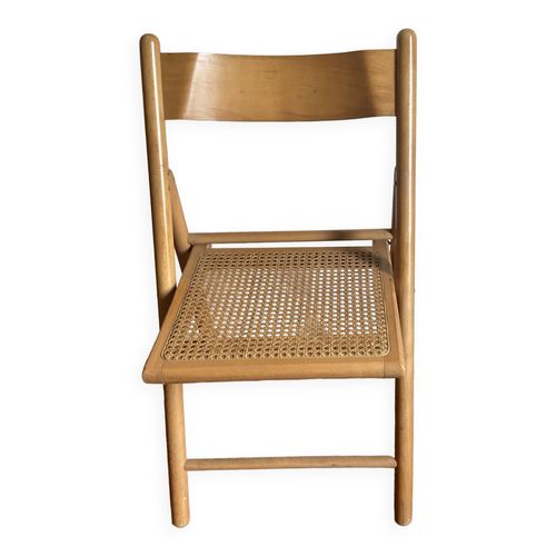 Chaise Pliante Vintage Cannage Rotin Pour Habitat Circa 7080 Bois