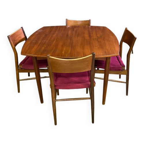 Ensemble Table  4 Chaises Scandinave Bois