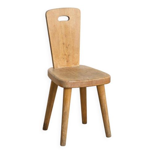 Chaise En Pin Massif Par Christian Durupt Meribel 1960 Bois