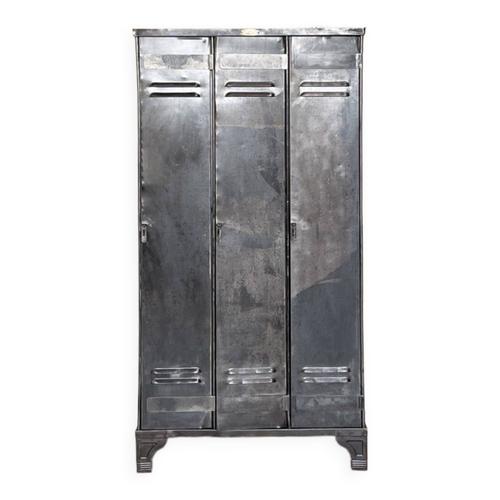 Vestiaire Industriel Strafor 3 Portes Vers 1940 Noir