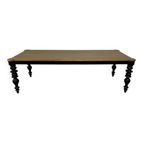 Table  Manger Style Classique En Bois Pieds Noirs 12 Couverts Noir