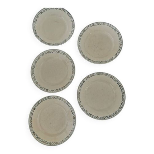 5 Assiettes Longwy Blanc