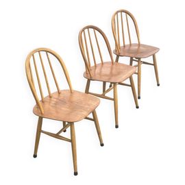 Lot 3 Chaises Fanett Edsby Verken Tapiovaara Design 1958 Bois