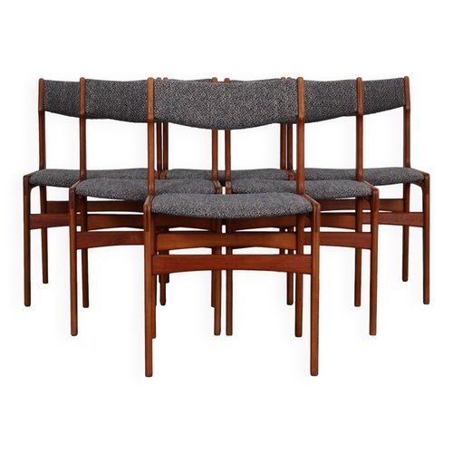 Ensemble De Six Chaises En Teck Design Danois Annes 1960 Production  Danemark Multicolore