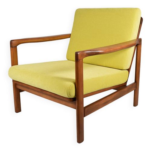 Fauteuil Scandinave Restaur Icne Originale Des Annes 60 Jaune Teck Jaune