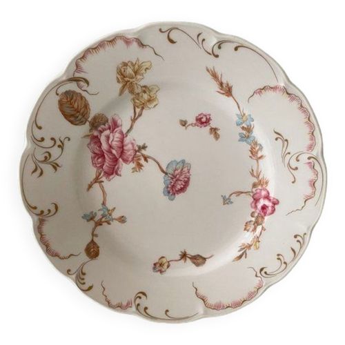 Assiette Haviland Limoges Roses De France Blanc