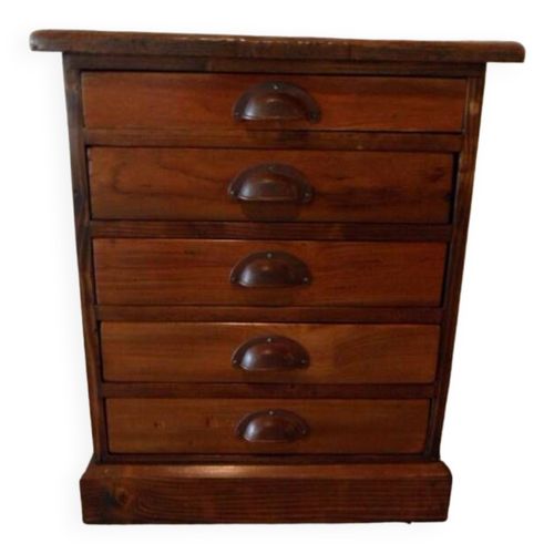 Classeur Vintage  5 Tiroirs Marron