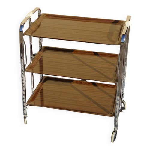 Desserte Vintage Roulante Et Pliante Bois
